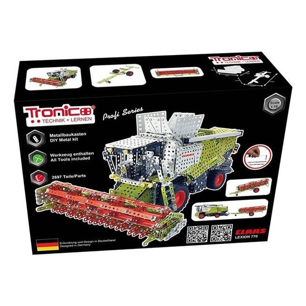 Tronico Tronico T10059 Profi Series Claas Lexion 770 combine harvester with trailer for mower 2697 Parts Construction Kit T10059